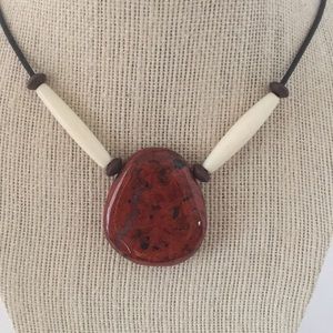 Reddish orange jasper necklace